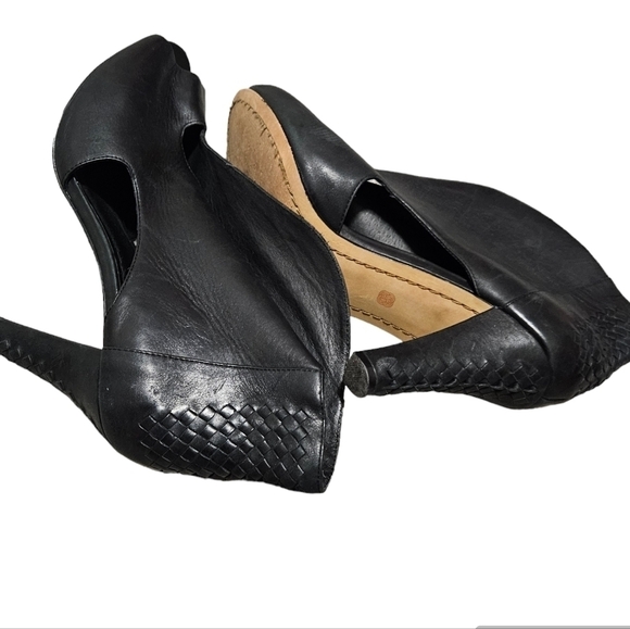 ELLIOTT LUCCA Black Alessandra Open Toe Leather Ankle Booties size 9.5 - Picture 10 of 10